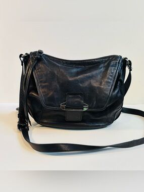 Kooba Jonnie Black Leather Crossbody Shoulder Bag